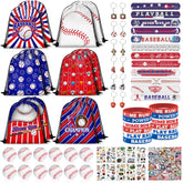 Grneric baseball goodie bags with six patterns, ideal for festive party favors.