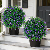 Grooy artificial boxwood topiary set two with ground spikes for easy porch installation