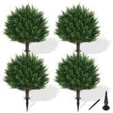 Grooy artificial cypress topiary tree with ground spike, ready for easy planter setup.