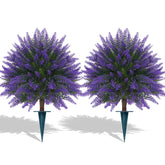 Grooy lavender topiary ball set 2 with ground spike for secure porch display.