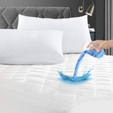 GRT twin waterproof mattress pad top view highlighting waterproof protection