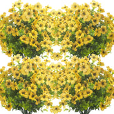 Grunyia 10 bundles outdoor UV resistant yellow flowers for porch decoration