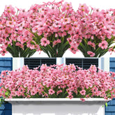 Grunyia 20-bundle artificial flowers shown in outdoor setting for durable, vibrant bouquets.