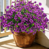 Grunyia 20-bundles outdoor artificial flowers in fuchsia for vibrant patio decor.