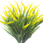 Grunyia artificial plant bundles on porch provide year-round color.