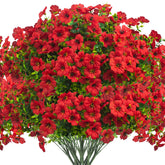 Grunyia red artificial daisy bundle for outdoor dΓ©cor, UV resistant and low maintenance.