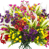 Grunyia lifelike flowers closeup petals showcase vibrant color for year-round outdoor charm.