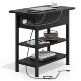 GRUSIGN end table with charging station keeps devices powered within reach