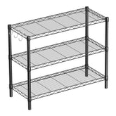 Guan River 3-shelf wire shelving unit during assembly for quick setup and easy storage