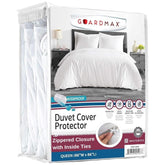 Guardmax duvet cover jersey top layer close-up shows soft stretch for comfort.