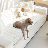 Gumfolk pet couch cover white fabric close-up showing durable weave