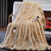 Guohaoi heated blanket electric throw beige with instant warmth