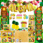 Guudmua luau balloon arch kit for vibrant tropical party entrances.