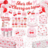 Guzbewu pink bow plates 9-inch ideal for festive table settings