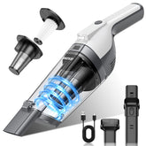 Gxzsk handheld vacuum demonstrating high-power suction for quick car and home pickups.