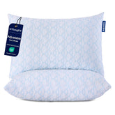 GYlongFA Memory Foam Pillows 2 Pack unboxing reveals compact packaging and expansion-ready filling.