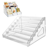 GYSLEOT 2-Pack 7-Tier acrylic card display stands on counter for organized cards