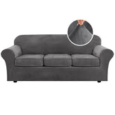 H.VERSAILTEX 4P sofa cover base protects your sofa with plush velvet.