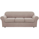 H.VERSAILTEX 4-piece slipcover base cover in sand protects and refreshes your sofa