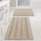 H.VERSAILTEX bath rug set ultra thick chenille texture for plush warm feet