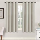 H.VERSAILTEX blackout curtains ivory-cream panels setup for living room light control