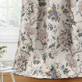 H.VERSAILTEX floral blackout curtains with soft sage brown fabric close-up