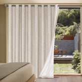 H.VERSAILTEX linen blackout curtain panel blocks light while preserving a natural linen look in any room.