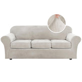 H.VERSAILTEX base cover for a 3-cushion sofa provides snug protection.