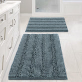 H.VERSAILTEX non-slip thick shaggy chenille bath rug set for secure footing after showers.