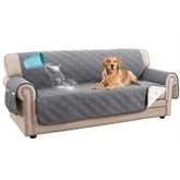 H.VERSAILTEX waterproof sofa cover for 3-cushion sofas in grey protects upholstery