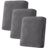 H.VERSAILTEX velvet stretch cushion cover set on sofa cushions, 3-piece protection.