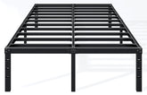 Hafenpo full bed frame side view highlighting sturdy metal support and stability