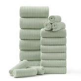 Hailea 18-piece towel set close-up showing plush softness for daily luxury