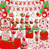 Haimimall strawberry banner for berry-themed party photos