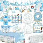 HAKOTI Baby Sprinkle donut tableware 24pc set for a cohesive party setup