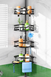 HAMITOR shower caddy top-mount design enhances stability in small bathrooms