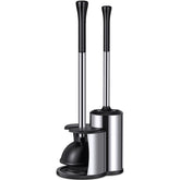 Hamitor toilet plunger and bowl brush assembly for space-saving setup.