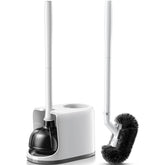 HAMITOR toilet plunger and bowl brush combo for 360 cleaning around the bowl.