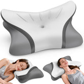 HAMYODO cervical neck pillow overview shows ergonomic support for spine alignment.
