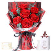 Hanameguri preserved red rose bouquet with seven blooms and long-lasting color
