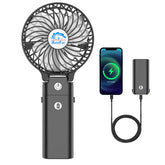 HandFan 5200mAh battery powers all-day cooling on travel and outdoor events.