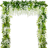 HANDIC wisteria garland 5pack 33ft silk petals for elegant wedding backdrops.