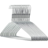 HANGERWORLD silver metal wire hangers 16inch, ideal for organized closets and space saving