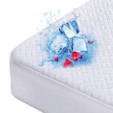 Hanherry cooling mattress protector on a twin bed for cooler sleep and comfort