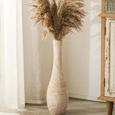 Hanobe floor vase 22in natural wood grain enhances rustic living rooms.