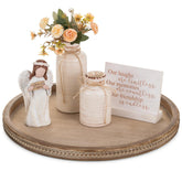 Hanobe large round tray with beaded edge for elegant coffee table dΓ©cor.