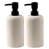 Haocoott travertine dispenser dual-pack front view adds modern countertop style
