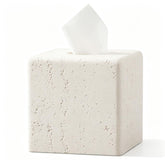 Haocoott travertine tissue box cover square enhances bathroom decor.
