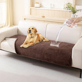 HAOMAIJIA waterproof couch cover in brown shown on a sofa for durable pet protection