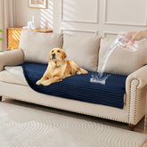 HAOMAIJIA waterproof couch cover with plush velvet navy finish for cozy pet lounging.